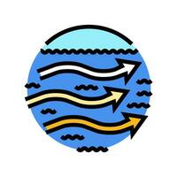 currents tidal power color icon vector illustration