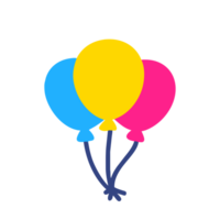 AI generated heart shaped balloons png