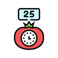 pomodoro técnica hora administración color icono vector ilustración