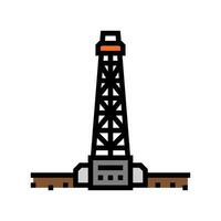 en tierra perforación petróleo industria color icono vector ilustración