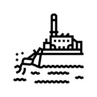 ola planta de marea poder línea icono vector ilustración