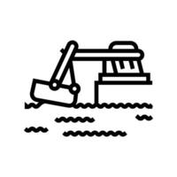 wave energy generation tidal line icon vector illustration