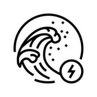 powerful ocean swells line icon vector illustration