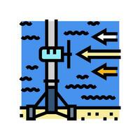 stream energy tidal power color icon vector illustration