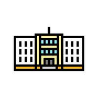 brick school building color icon vector illustration