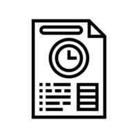 audit time management line icon vector illustration