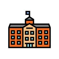 facade school building color icon vector illustration