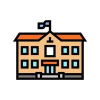 modern school building color icon vector illustration