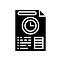 audit time management glyph icon vector illustration