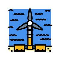 underwater turbine color icon vector illustration