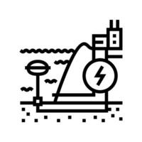 wave energy farm tidal power line icon vector illustration