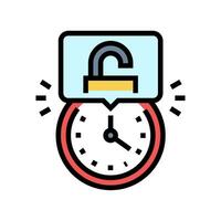 hacking time management color icon vector illustration