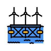 floating wave platform color icon vector illustration