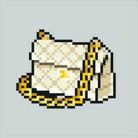 Pixel art illustration Woman Bag. Pixelated Female Bag. Woman Female Fashion Bag pixelated for the pixel art game and icon for website and video game. old school retro. vector