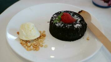 Blueberry Drink and Cinamon Roll Chocolate cake, Cake or Dessert on the table sweet food photo