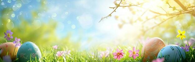 AI generated easter backgrounds, scenes and images photo