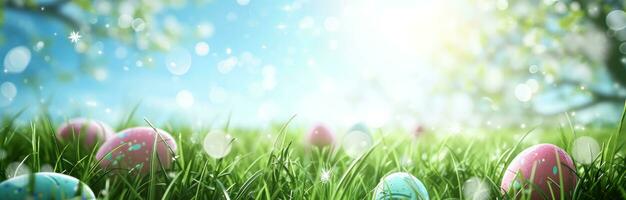 AI generated easter backgrounds, scenes and images photo