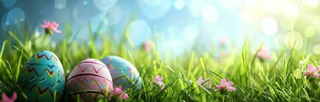 AI generated easter backgrounds, scenes and images photo