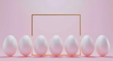 AI generated easter eggs, pearls arranged on an egg frame with golden frame photo