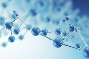 AI generated Abstract molecules background. Realistic molecule or atom structure photo