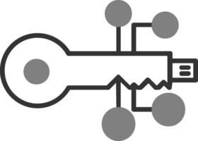 digital llave vector icono