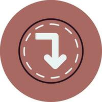 Turn Down Vector Icon