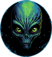 AI generated T-shirt design, Scary Alien creatures on a transparent background png