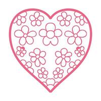 Heart with an openwork pattern. Open illustration isolated on white background. Vector illustration