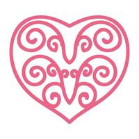 Heart with an openwork pattern. Open illustration isolated on white background. Vector illustration