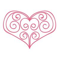Heart with an openwork pattern. Open illustration isolated on white background. Vector illustration