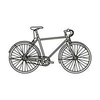 un negro y blanco dibujo de un bicicleta vector