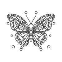 a butterfly coloring page with a black and white design vector