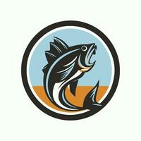 a fish jumping out of the water in a circle vector