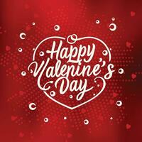 happy valentine's day text on red background vector