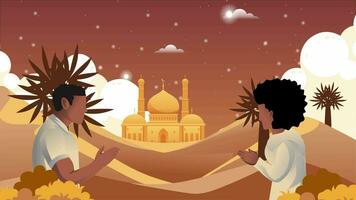 beweging animatie van Ramadan Karim, eid al fitr, eid al-adha video