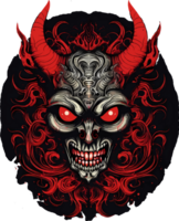 AI generated Devil head for t-shirt design, with transparent PNG background