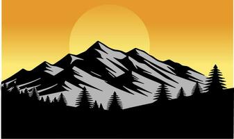 Vector image of mountain landscape in eps format