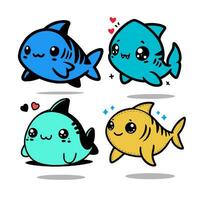 Set of icons of fish in eps format vector