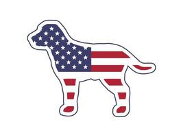 pitbull dog with an american flag vector