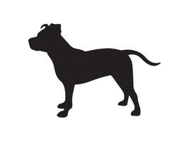 standing pitbull silhouette vector