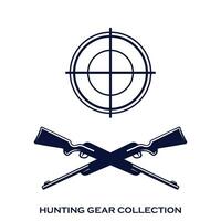 hunting gear collection vector