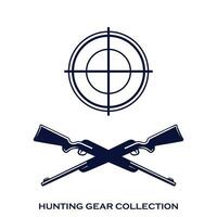 hunting gear collection vector