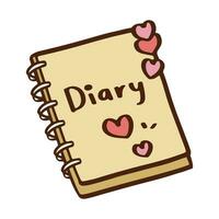 Cute diary pastel of Valentine's day and love anniversary. vector