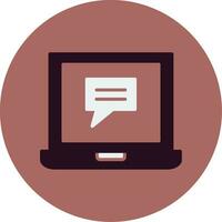 Laptop Chat Vector Icon