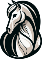 AI generated Horse Head Clipart illustration. AI Generative Free PNG. png