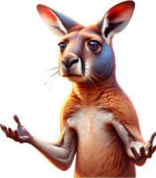 AI generated Surprise Kangaroo Clipart illustration. AI Generative Free PNG. png