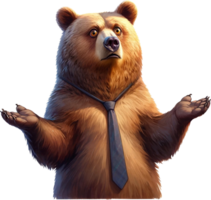 AI generated Surprise Bear Clipart illustration. AI Generative Free PNG. png