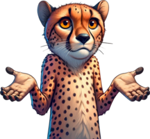 ai generiert Überraschung Acinonyx Clip Art Illustration. ai generativ kostenlos png. png