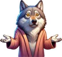 AI generated Surprise Wolf Clipart illustration. AI Generative Pro PNG. png