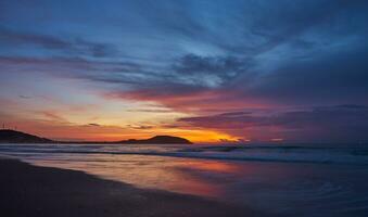 Colorful sunrise on the coast of the South China Sea. photo